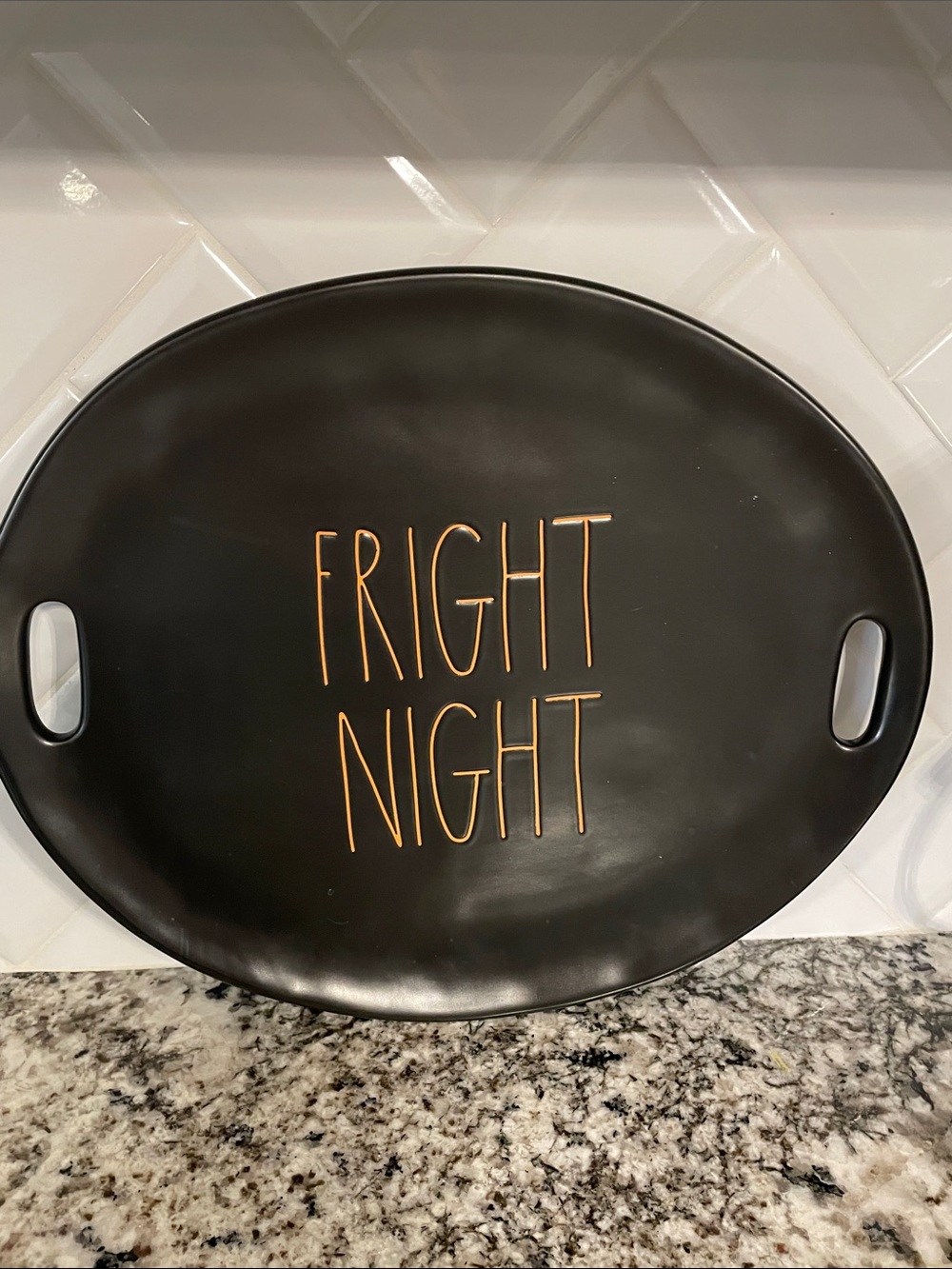 Halloween Rae Dunn Fright Night handled platter